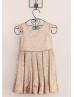 Champagne Sequin Box Pleated Simple Flower Girl Dress